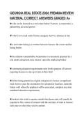 GEORGIA REAL ESTATE 2026 PREMIUM REVIEW MATERIAL CORRECT ANSWERS GRADED A&plus;