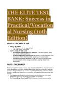 Complete Test Bank for Success in Practical&sol;Vocational Nursing &lpar;10th Edition&rpar; by Carroll & Collier &vert; LPN&sol;LVN & NGN NCLEX Prep