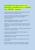 CALIFORNIA CNA Written Exam Test QUESTIONS & ANSWERS 2026 &vert; A&plus; GRADED 100&percnt; VERIFIED &ndash; Updated