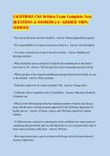 CALIFORNIA CNA Written Exam Complete Test QUESTIONS & ANSWERS &vert; A&plus; GRADED 100&percnt; VERIFIED