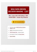 WGU Data Driven Decision Making - C207 140&plus; &lpar;Latest 2025-2026 Edition&rpar; 100&percnt; Verified Q&A &plus; Answer Key Solutions