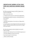 GERONTOLOGIC NURSING ACTUAL EXAM PAPER 2026 QUESTIONS ANSWERS GRADED A&plus;
