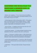 CALIFORNIA CNA Written Exam Test QUESTIONS & ANSWERS 2026 &vert; A&plus; GRADED 100&percnt; VERIFIED
