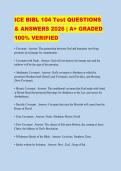ICE BIBL 104 Test QUESTIONS & ANSWERS 2026 &vert; A&plus; GRADED 100&percnt; VERIFIED