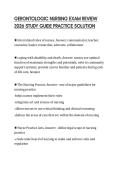 GERONTOLOGIC NURSING EXAM REVIEW 2026 STUDY GUIDE PRACTICE SOLUTION