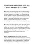 GERONTOLOGIC NURSING FINAL PAPER 2026 COMPLETE QUESTIONS AND SOLUTIONS