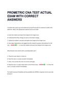 PROMETRIC CNA TEST ACTUAL  EXAM WITH CORRECT  ANSWERS