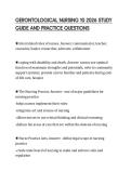 GERONTOLOGICAL NURSING 10 2026 STUDY GUIDE AND PRACTICE QUESTIONS