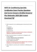 NATE Air Conditioning Specialty  Certification Exam Practice Questions  And Correct Answers &lpar;Verified Answers&rpar;  Plus Rationales 2026 Q&A Instant  Download Pdf 