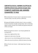 GERONTOLOGICAL NURSING ELIOPOULOS CERTIFICATION EVALUATION EXAMS 2026 COMPLETE QUESTIONS AND ANSWERS GUARANTEED TO PASS