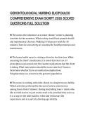 GERONTOLOGICAL NURSING ELIOPOULOS COMPREHENSIVE EXAM SCRIPT 2026 SOLVED QUESTIONS FULL SOLUTION