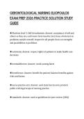 GERONTOLOGICAL NURSING ELIOPOULOS EXAM PREP 2026 PRACTICE SOLUTION STUDY GUIDE