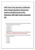 NATE Heat Pump Specialty Certification  Exam Practice Questions And Correct  Answers &lpar;Verified Answers&rpar; Plus  Rationales 2026 Q&A Instant Download  Pdf 
