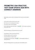 PROMETRIC CNA PRACTICE  TEST EXAM UPDATE 2026 WITH  CORRECT ANSWERS