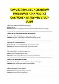 CON 237 SIMPLIFIED ACQUISITION PROCEDURES &ndash; SAP PRACTICE QUESTIONS AND ANSWERS STUDY GUIDE
