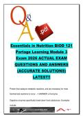 Essentials in Nutrition BIOD121 250 Questions Digestion Metabolism Enzymes Fiber Exam Q&A 2026 Portage Learning