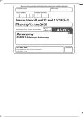 MERGED QUESTION PAPER AND MARK SCHEME 2025 Pearson Edexcel GCSEIn Astronomy &lpar;1AS0&rpar; Paper 2&colon; Telescopic Astronomy 