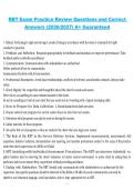 RBT Applied Behavior Analysis 2026&sol;2027 Exam Practice Review Questions and Correct Answers