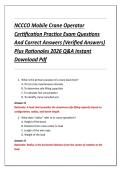 NCCCO Mobile Crane Operator  Certification Practice Exam Questions  And Correct Answers &lpar;Verified Answers&rpar;  Plus Rationales 2026 Q&A Instant  Download Pdf 