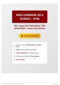 WGU Learning as a Science - D186 120&plus; &lpar;Latest 2025-2026 Edition&rpar; 100&percnt; Verified Q&A &plus; Answer Key Solutions