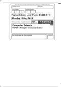 MERGED QUESTION PAPER AND MARK SCHEME 2025 Pearson Edexcel GCSE In Computer Science &lpar;1CP2&sol;01&rpar; Paper 01&colon; Principles of Computer Science 