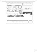 MERGED QUESTION PAPER AND MARK SCHEME 2025  Pearson Edexcel GCSEDesign TechnologyPaper 1B&colon; Papers and Boards 