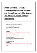 NCCCO Tower Crane Operator  Certification Practice Exam Questions  And Correct Answers &lpar;Verified Answers&rpar;  Plus Rationales 2026 Q&A Instant  Download Pdf 
