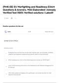 &lpar;PMK-EE&rpar; E4 Warfighting and Readiness EXAM Questions & Answers&comma; Well Elaborated &vert; Already Verified Test &vert;100&percnt; Verified solutions &vert; Latest&excl;&excl;