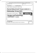 MERGED QUESTION PAPER AND MARK SCHEME 2025 Pearson Edexcel GCDesign Technology 1DT0&sol;1E Paper 1E&colon; Textiles 