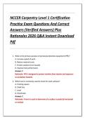 NCCER Carpentry Level 1 Certification  Practice Exam Questions And Correct  Answers &lpar;Verified Answers&rpar; Plus  Rationales 2026 Q&A Instant Download  Pdf 