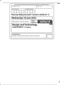 MERGED QUESTION PAPER AND MARK SCHEME 2025 Pearson Edexcel GCSE Design Technology 1DT0&sol;1FPaper 1F&colon; Timbers 