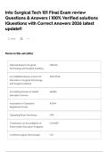 Into Surgical Tech 101 Final Exam review  Questions & Answers &vert; 100&percnt; Verified solutions &vert;Questions with Correct Answers 2026 latest update&excl;&excl; 