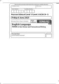 MERGED QUESTION PAPER AND MARK SCHEME 2025 Pearson Edexcel Level 1&sol;Level 2 GCSE &lpar;9&ndash;in English Language &lpar;1EN0&rpar;Paper 2&colon; Non-fiction and TransactionalWriting