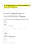SSI Open Water Diver Final Exam Questions and answers Newest Rated A&plus; 2025&sol;2026