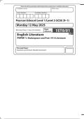 MERGED QUESTION PAPER AND MARK SCHEME 2025 Pearson Edexcel Level 1&sol;Level 2 GCSE &lpar;9-1&rpar;In English Literature &lpar;1ET0&rpar;Paper 1&colon; Shakespeare and Post-1914Literature 