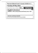 MERGED QUESTION PAPER AND MARK SCHEME 2025 Pearson Edexcel Level 1&sol;Level 2 GCSE &lpar;9‒1&rpar; in English Literature &lpar;1ET0&rpar;  Paper 2&colon; 19th-century Novel and Poetry since 1789 