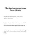 F Gas Exam Questions and Correct Answers&vert; Updated
