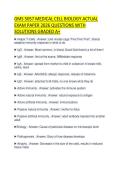 GMS 5057 MEDICAL CELL BIOLOGY ACTUAL EXAM PAPER 2026 QUESTIONS WITH SOLUTIONS GRADED A&plus;