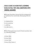 GOLD COAST 45 HOUR POST LICENSING EXAM ACTUAL TEST 2026 QUESTIONS WITH VERIFIED ANSWERS