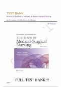 Test bank for Brunner & Suddarth's Textbook of Medical-Surgical Nursing 14th Edition with test questions and answers graded A&plus;