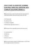 GOLD COAST 45 HOUR POST LICENSING EXAM FINAL PAPER 2026 QUESTIONS WITH COMPLETE SOLUTIONS GRADED A&plus;