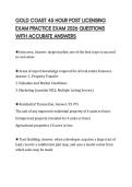 GOLD COAST 45 HOUR POST LICENSING EXAM PRACTICE EXAM 2026 QUESTIONS WITH ACCURATE ANSWERS