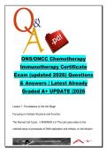 ONS&sol;ONCC Chemotherapy Immunotherapy Certificate Exam 300 Questions Cell Cycle Targeted Therapy Q&A 2026