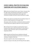 GOOD CLINICAL PRACTICE ICH EXAM 2026 QUESTIONS WITH SOLUTIONS GRADED A&plus;