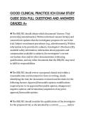 GOOD CLINICAL PRACTICE ICH EXAM STUDY GUIDE 2026 FULL QUESTIONS AND ANSWERS GRADED A&plus;