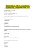 Worksheet 24 - MCQ- Fluoroscopy- physics with correct answers 100&percnt;