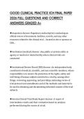 GOOD CLINICAL PRACTICE ICH FINAL PAPER 2026 FULL QUESTIONS AND CORRECT ANSWERS GRADED A&plus;