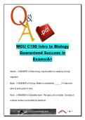 WGU C190 Introduction to Biology Final Exam 400 Questions Cells Genetics Ecology Q&A 2026 Western Governors University