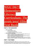 WGU D677 Elementary Literacy Curriculum 2026&sol;2027 Elite Test Bank & Exam Prep &lpar;Pass Guaranteed&rpar;