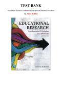 Test Bank for Educational Research&colon; Fundamental Principles and Methods&comma; 8th edition by James McMillan&comma; Chapter  1-16 &vert; All Chapters